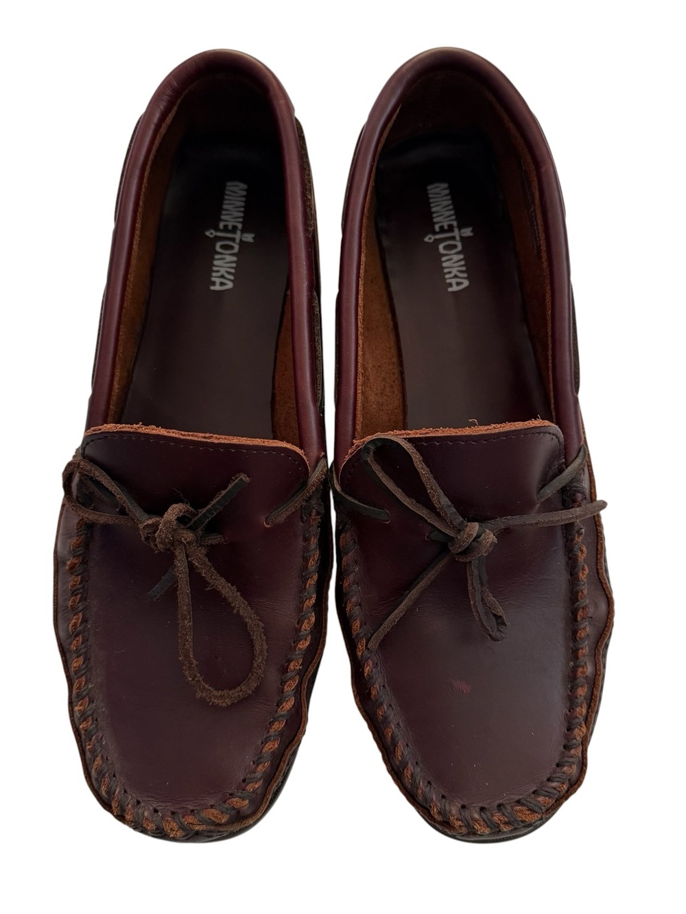 Minnetonka Men’s Brown Leather Driving Moccasins Loafers Size 12 Style 768